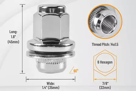 Lug Nut Dimensions